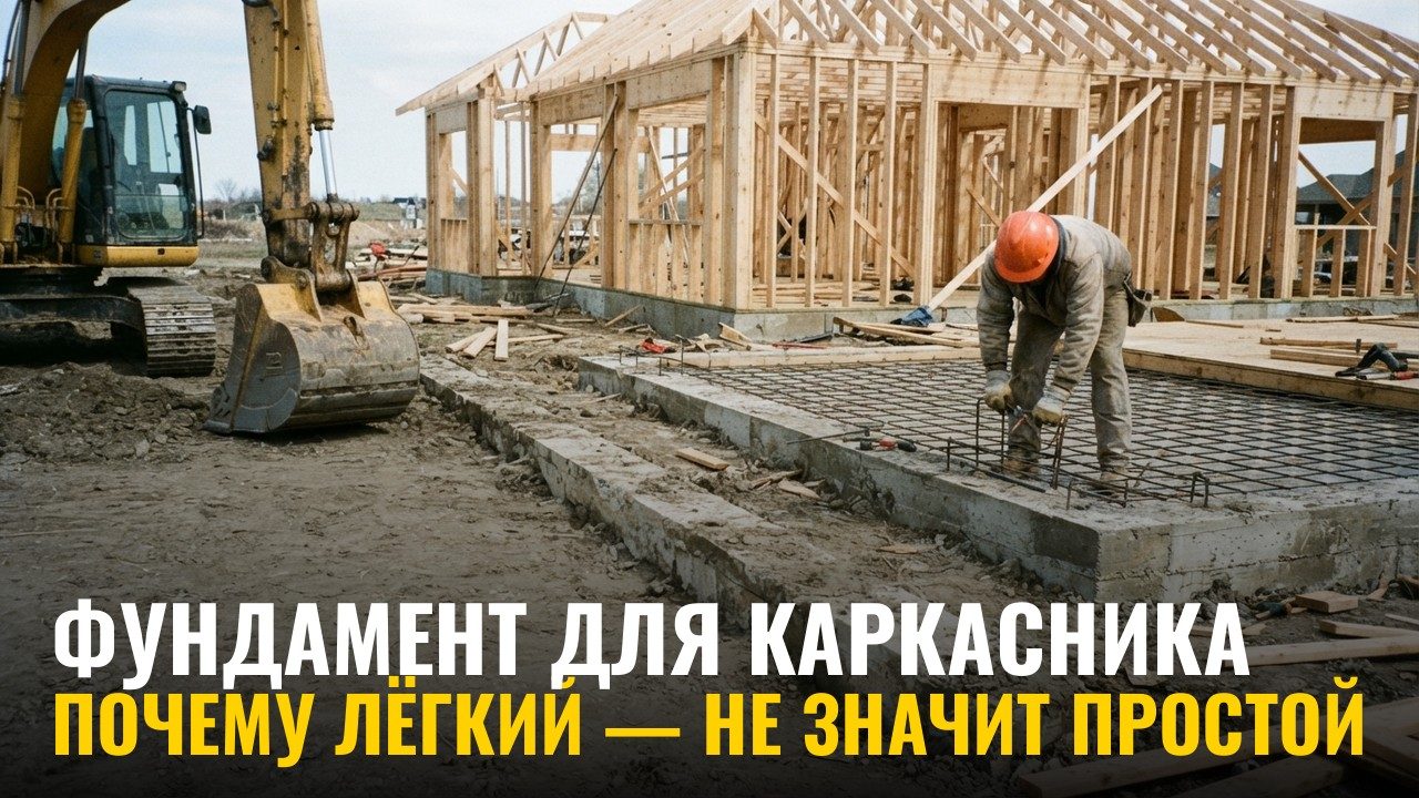Фундамент под каркасный дом: почему «лёгкий дом» — не повод экономить