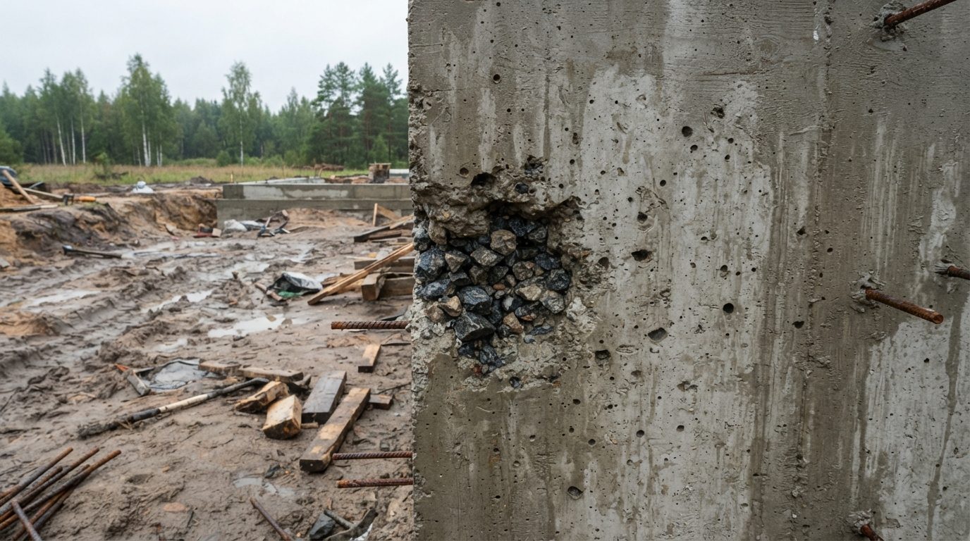Поверхность бетона — раковины и каверны