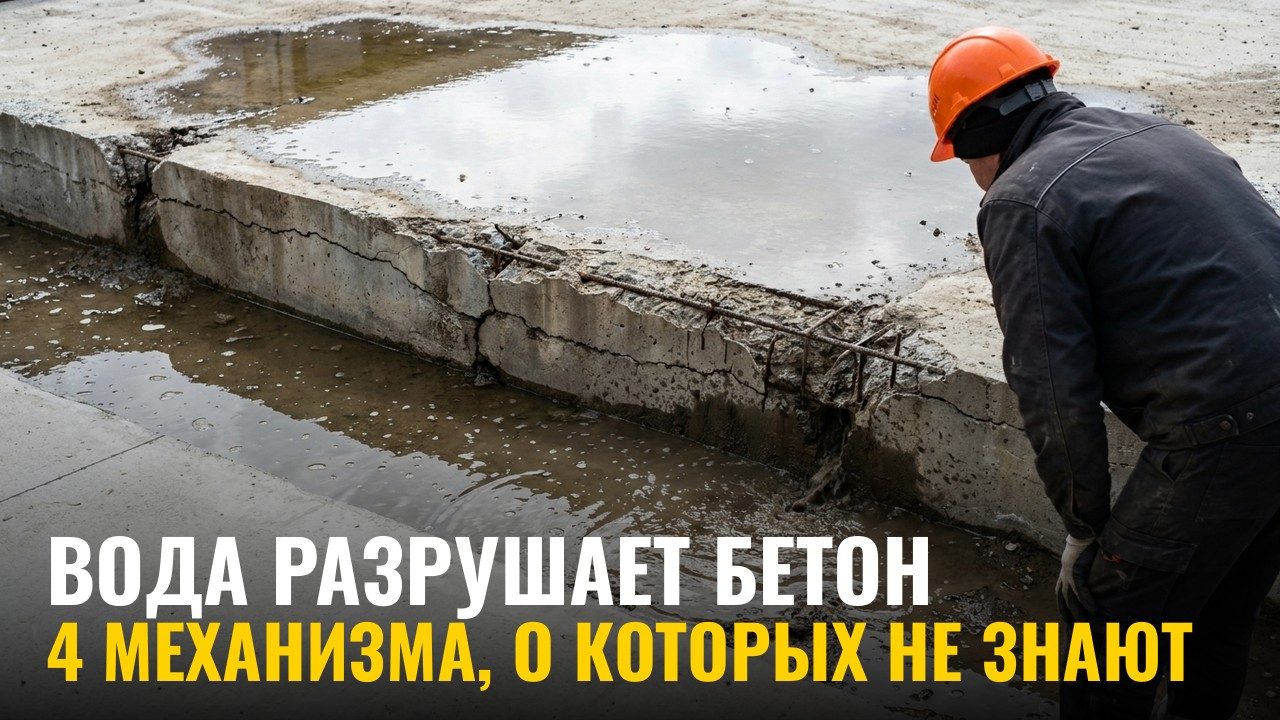 Как вода разрушает бетон, который её не боится