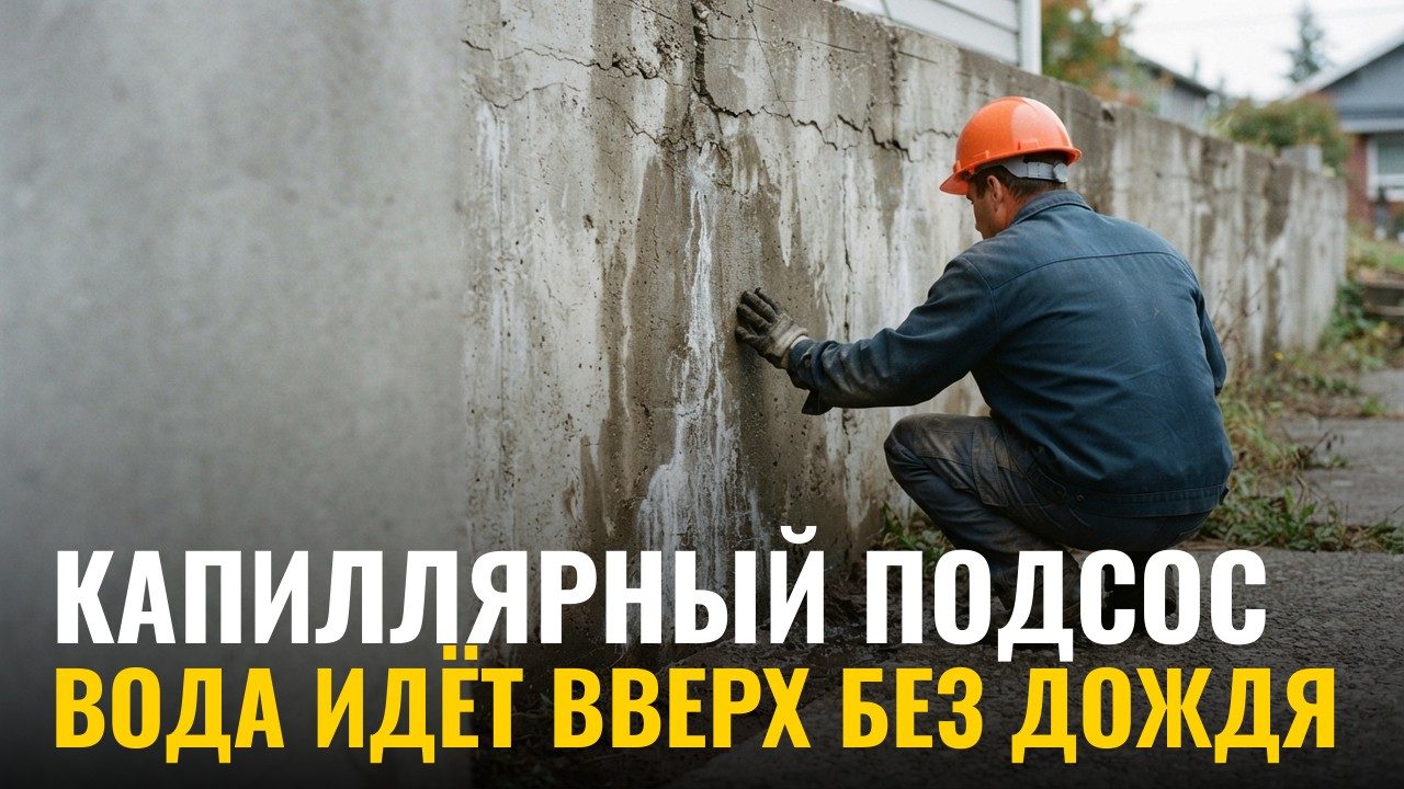 Капиллярный подсос: как вода поднимается по фундаменту в стены без всякого дождя