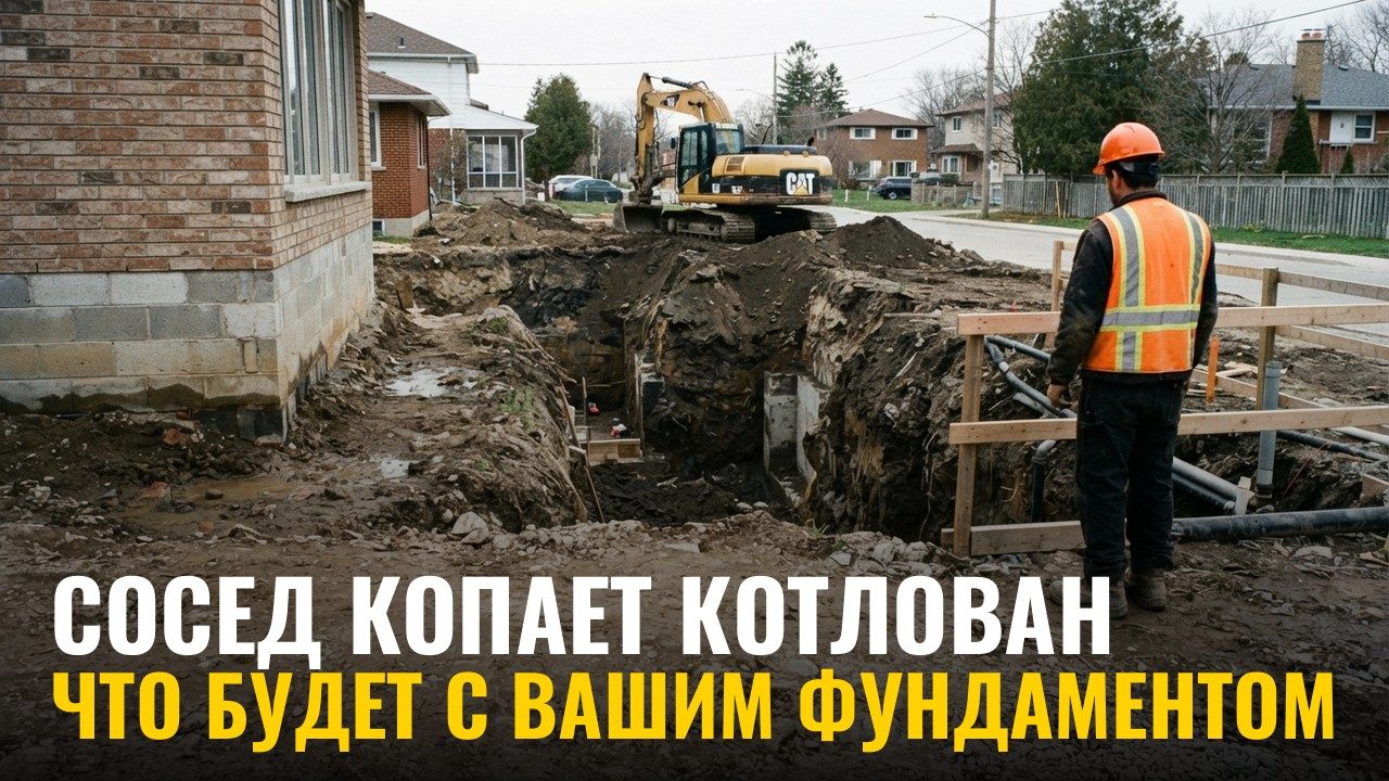 Что происходит с фундаментом, когда сосед копает котлован