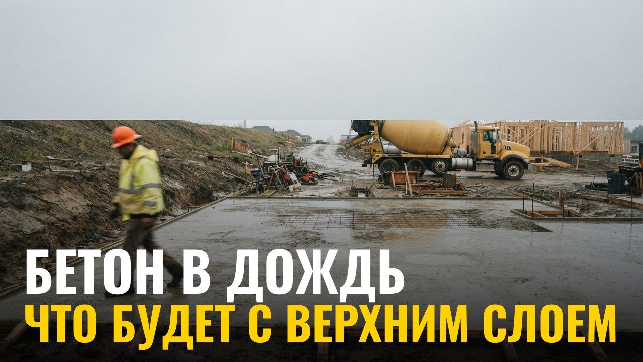 «Заливали в дождь»: что реально происходит с бетоном под дождём